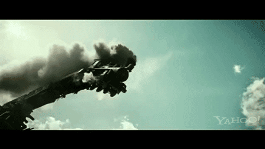 Train Wreck Jumping High In High Angle GIF