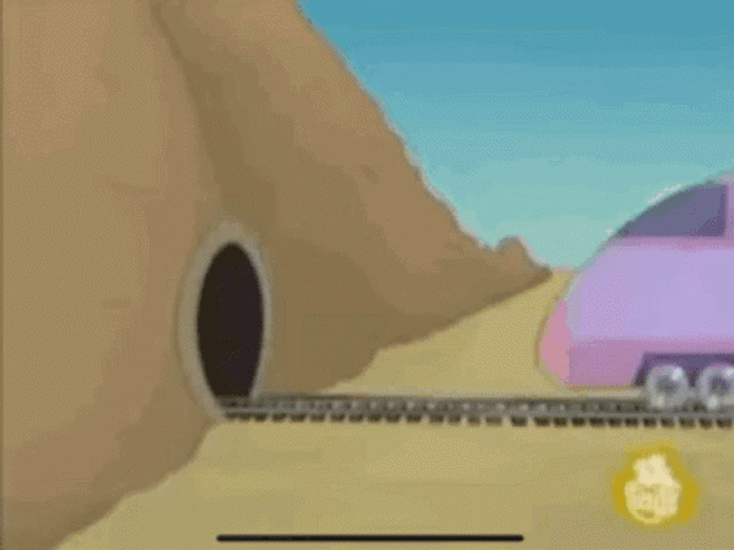 Train Wreck Smashing A Cave GIF