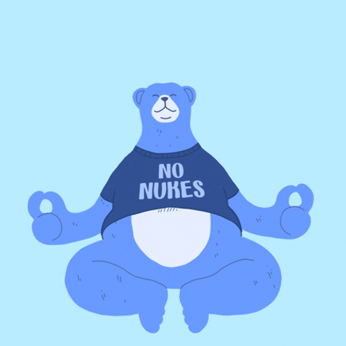 Tranquil Blue Bear No To Nukes GIF