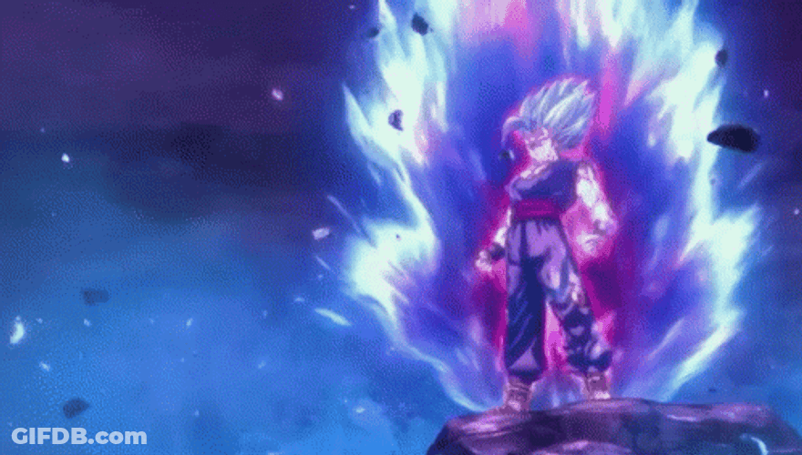 Transformation Beast Gohan Floating Rock GIF