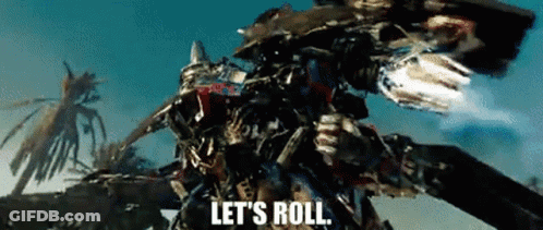 Transformer Says Let's Roll Flying In Air GIF
