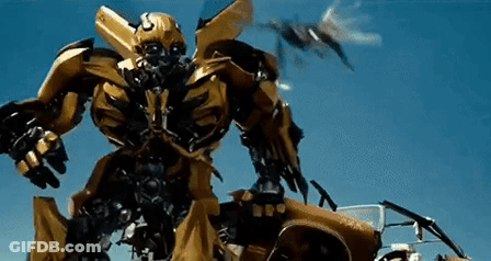 Transformer Standing On Car GIF