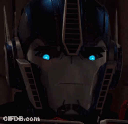 Transformer With Blue Eyes Close Up GIF