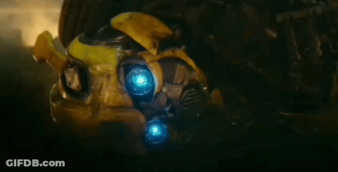 Transformer With Blue Eyes Close Up GIF