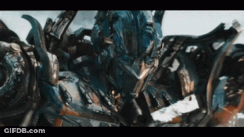 Transformer With Blue Helmet Close Up GIF