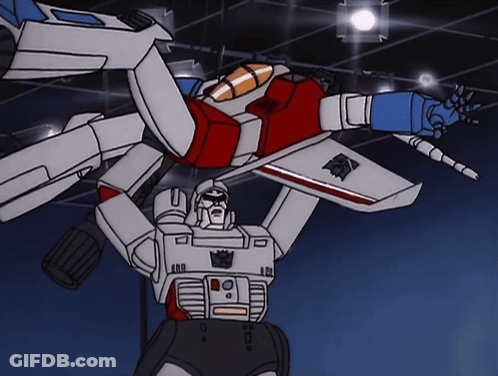 Transformer With Red And White Wing AAO GIF