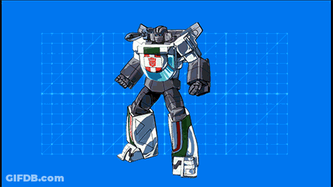 Transformer With Red White And Green Shield On Chest GIF