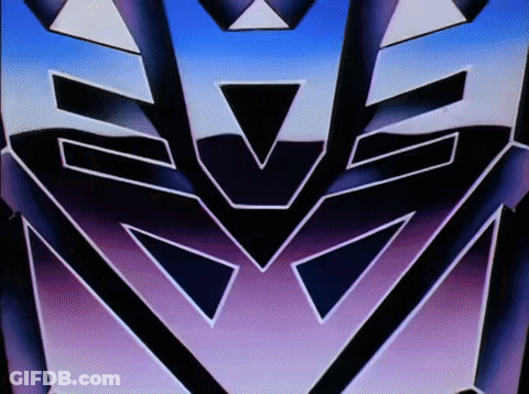 Transformers Logo On Purple And Blue Background GIF