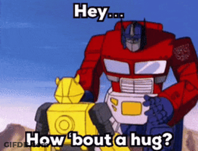 Transformers Optimus Hug GIF