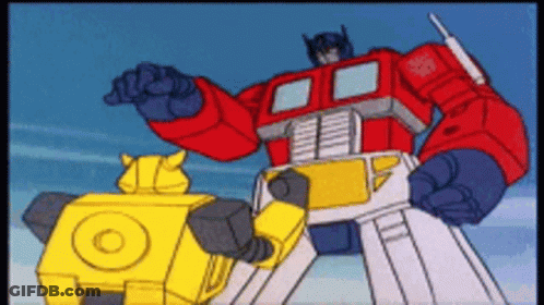 Transformers Optimus Prime And Bumblebee Fighting GIF