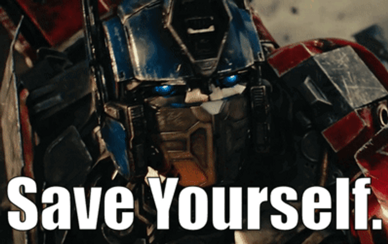 Transformers Rise Of The Beasts Save Yourself GIF