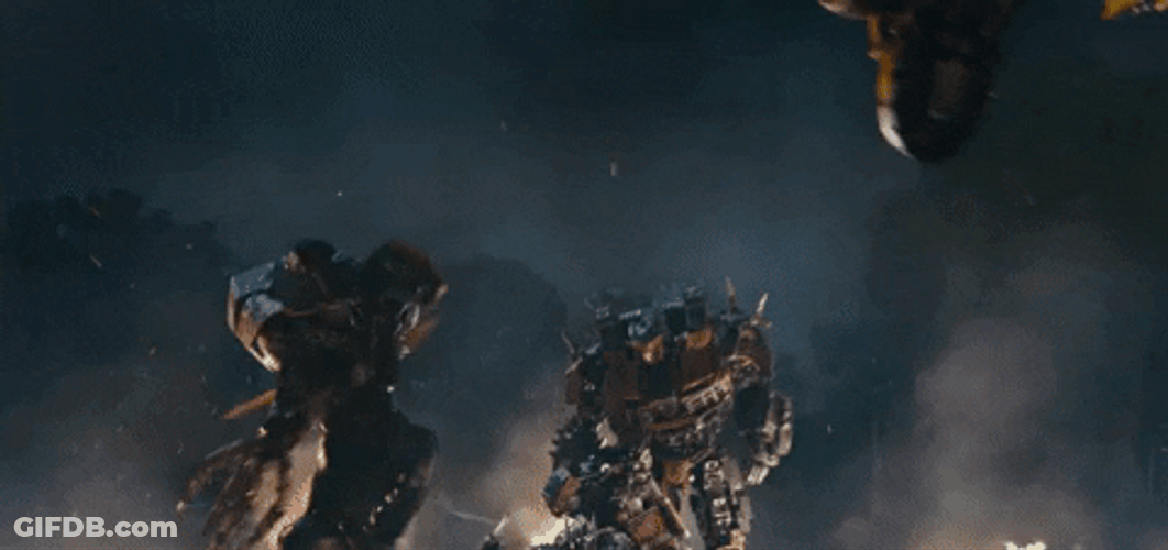 Transformers Scourge Stabbing Bumblebee GIF