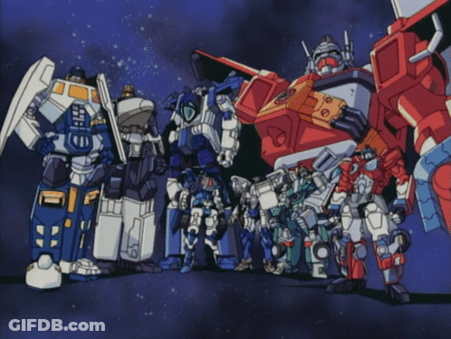 Transformers Standing Together One With Sword GIF