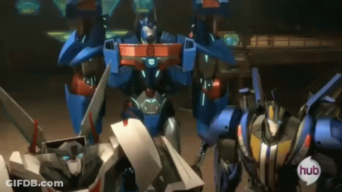 Transformers Standing With Hub Logo GIF