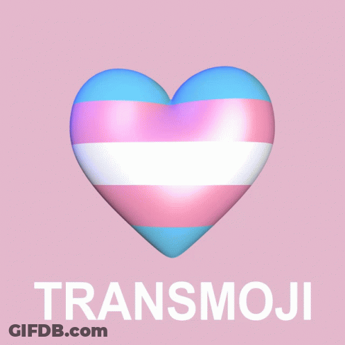 Transgender Flag Heart Saying Transmoji GIF