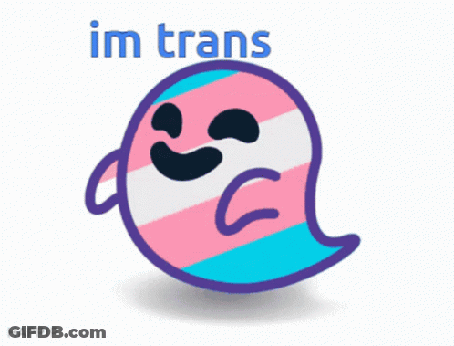 Transgender Ghost Saying I'm Trans GIF