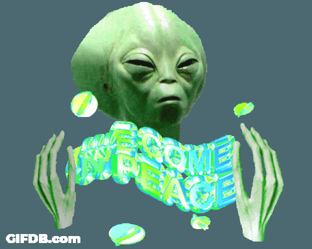 Transparent Anime Alien Welcome In Peace GIF