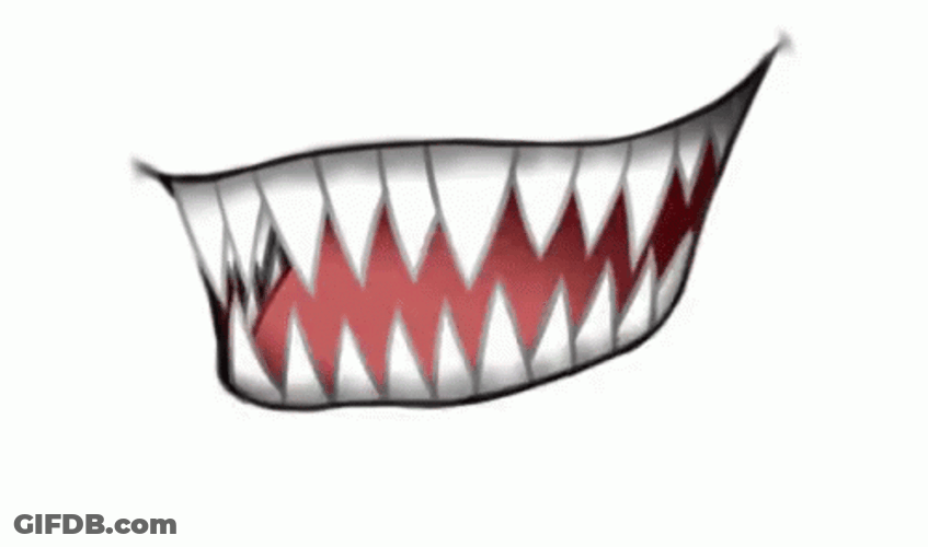 Transparent Anime Big Mouth Sharp Teeth GIF