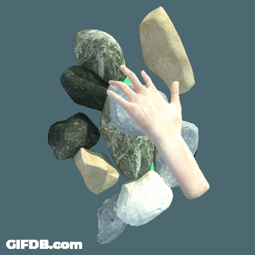 Transparent Anime Collecting Rare Beautiful Rocks GIF
