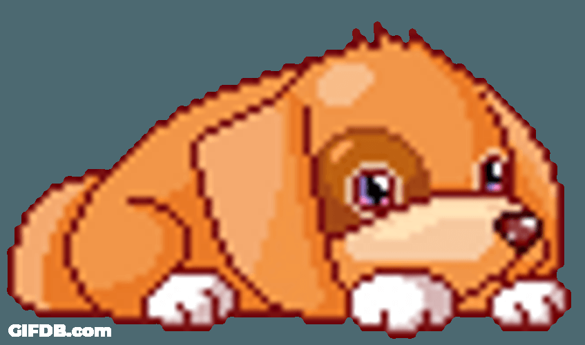 Transparent Anime Cute Adorable Dog Resting GIF