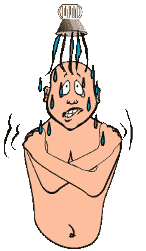 Transparent Anime Man Cold Shower Shaking GIF