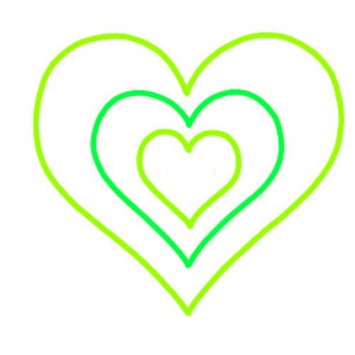 Transparent Heart Sticker Green Neon Heart Glowing GIF