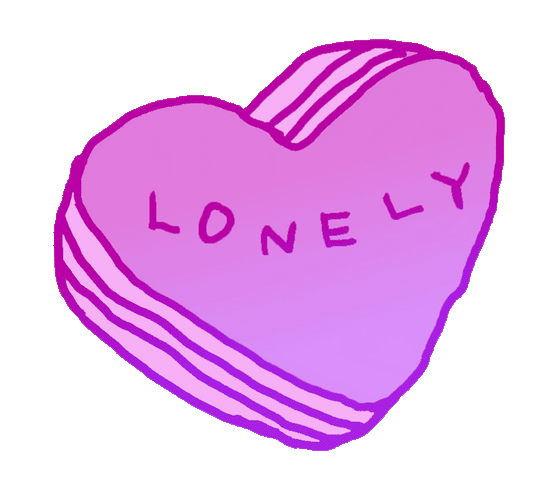 Transparent Heart Sticker Lonely Pink Heart GIF