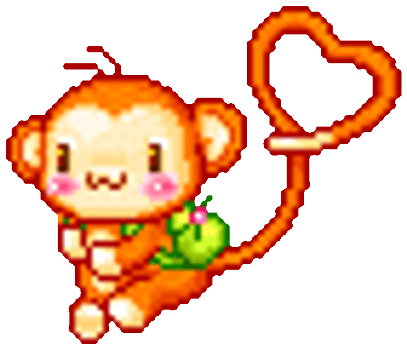 Transparent Heart Sticker Monkey Tail Heart GIF