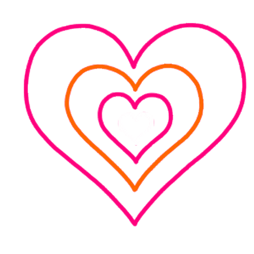 Transparent Heart Sticker Pink Neon Heart Growing GIF