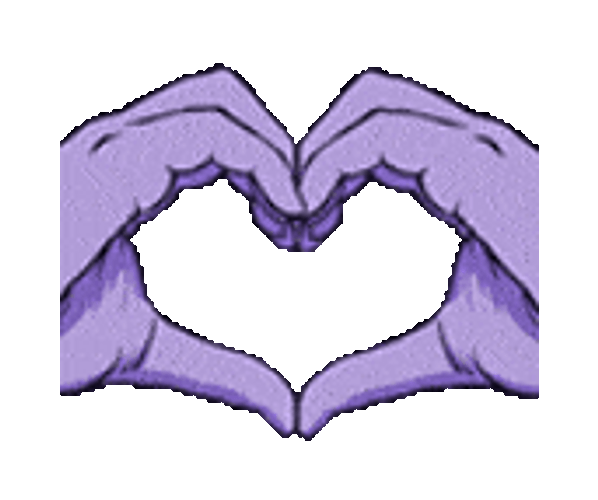 Transparent Heart Sticker Purple Hand Heart GIF