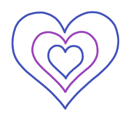 Transparent Heart Sticker Purple Neon Heart Blinking GIF