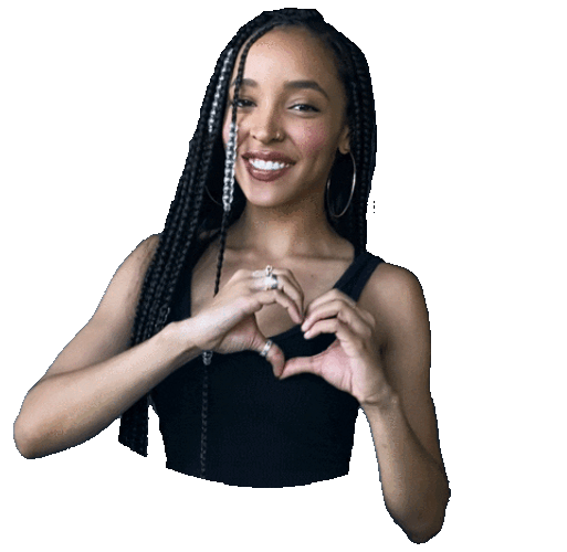 Transparent Heart Sticker Tinashe Hand Heart GIF