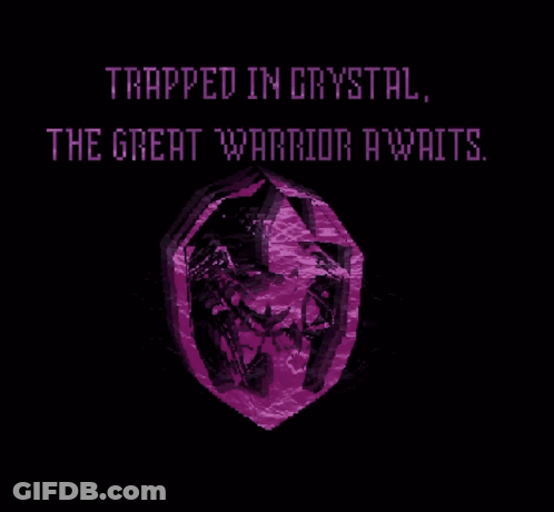 Trapped In Crystal The Great Warrior Awaits GIF