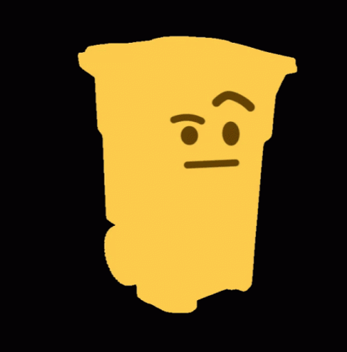 Trash Can Emoji Raised Eyebrow GIF
