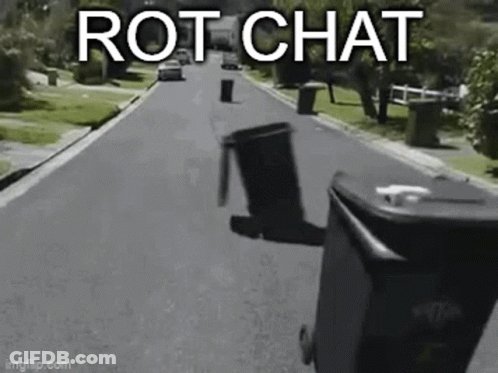 Trash Can Falling Down Road GIF