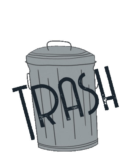 Trash Can Typography Sticker GIF