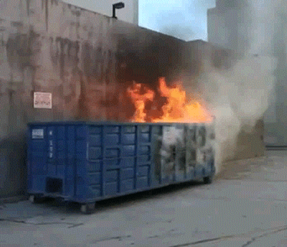 Trash Dumpster Fire Burning GIF