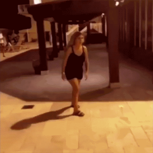 Trash Fail Jump Woman GIF