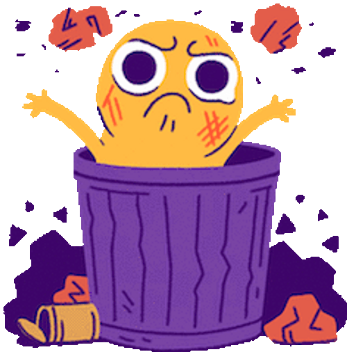 Trash Throw Funny Cartoon GIF