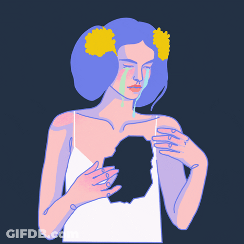 Trauma Cartoon Lady Hole In Heart GIF