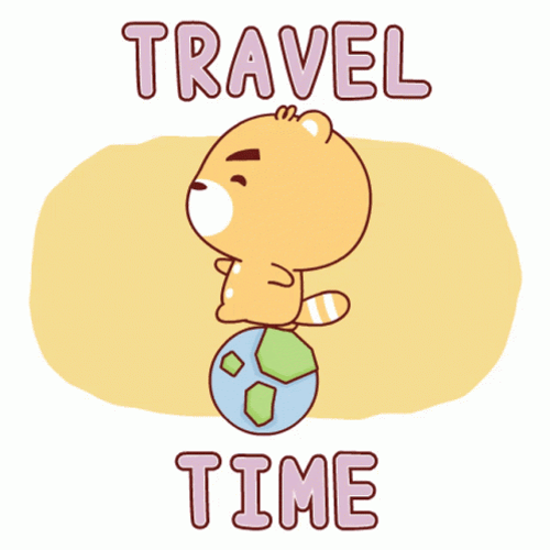 Travel Time Bear GIF