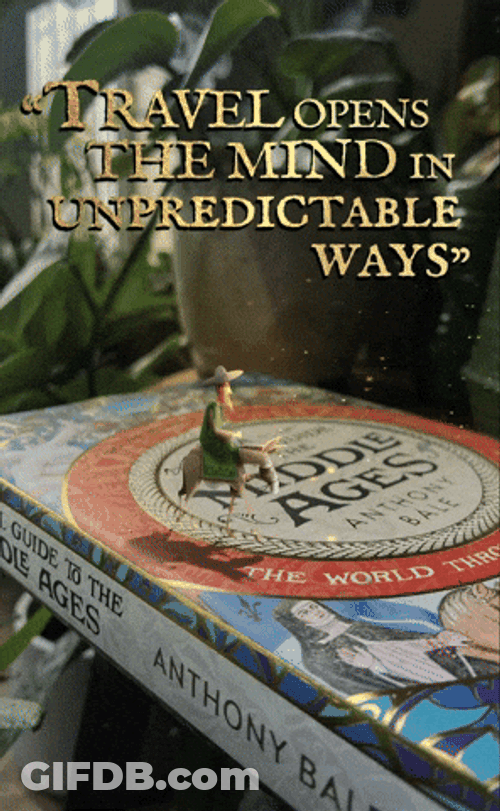 Travel Time Through Opening Middle Ages Book GIF