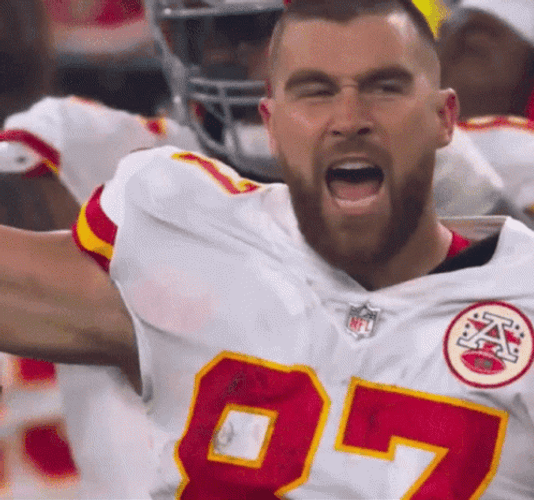 Travis Kelce Celebrating Yeah GIF