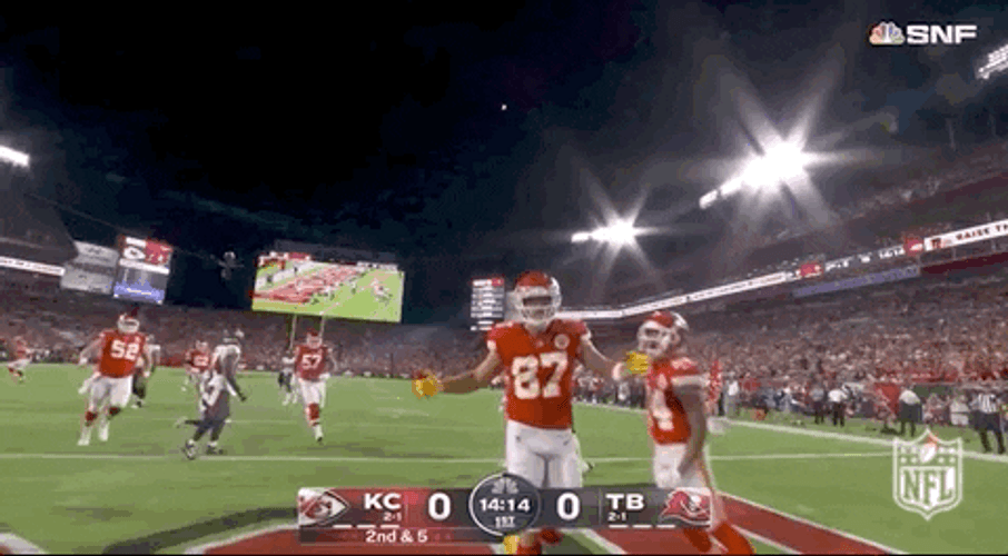 Travis Kelce Touchdown Dougie Dance GIF
