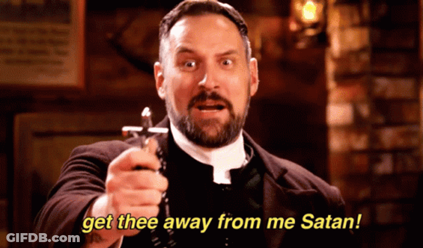Travis Willingham The Priest Go Away Satan GIF