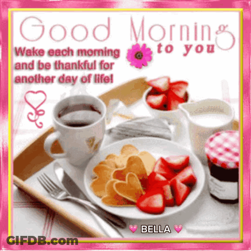 Tray Of Food Saying Good Morning GIF