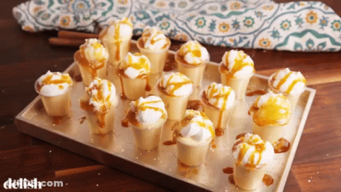 Tray Of Ice Cream Cones With Delish GIF