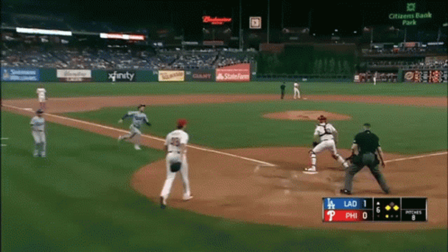 Trea Turner Fast Slide Scored GIF