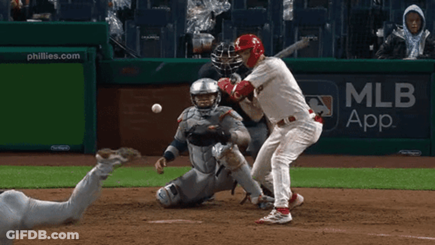 Trea Turner Poweful Smash GIF