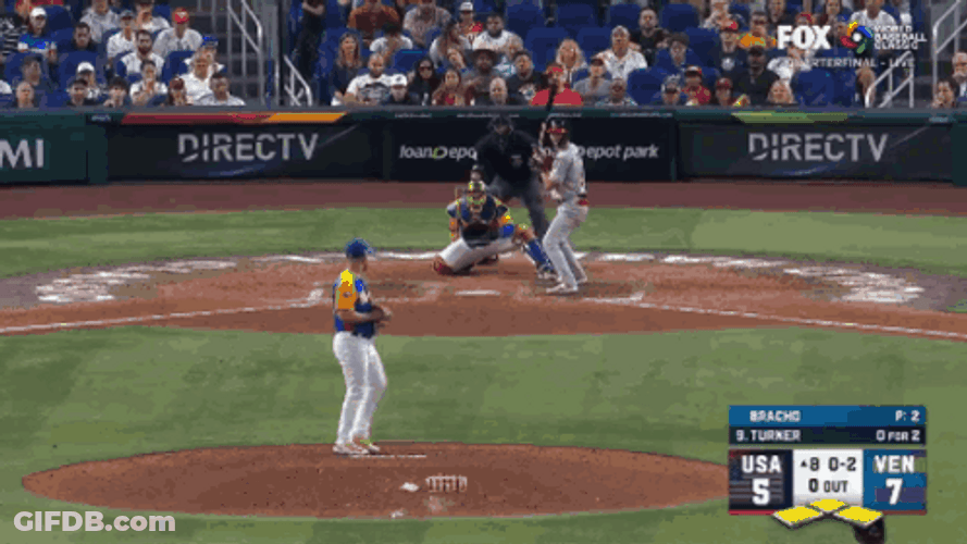 Trea Turner Strong Ball Smash GIF